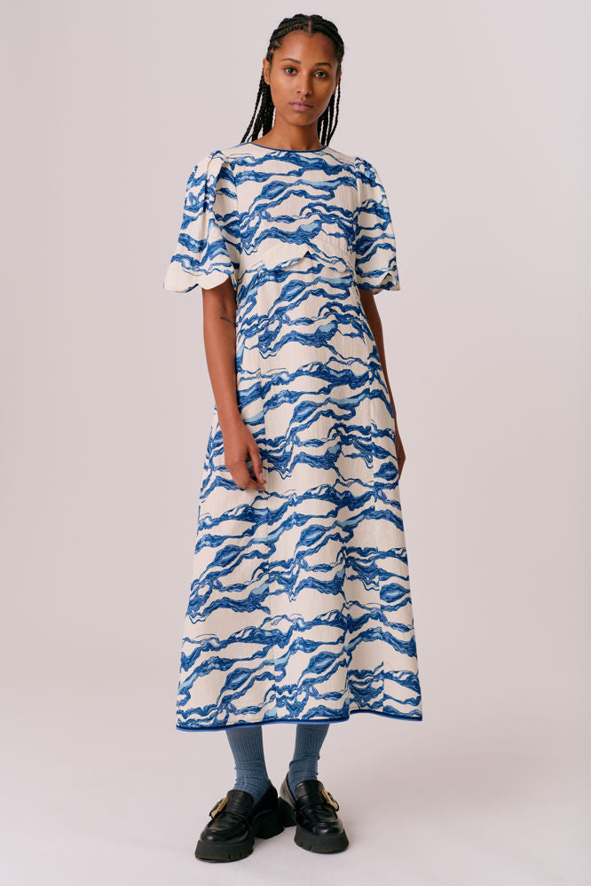 Nerina Dress - Sea Blue Print