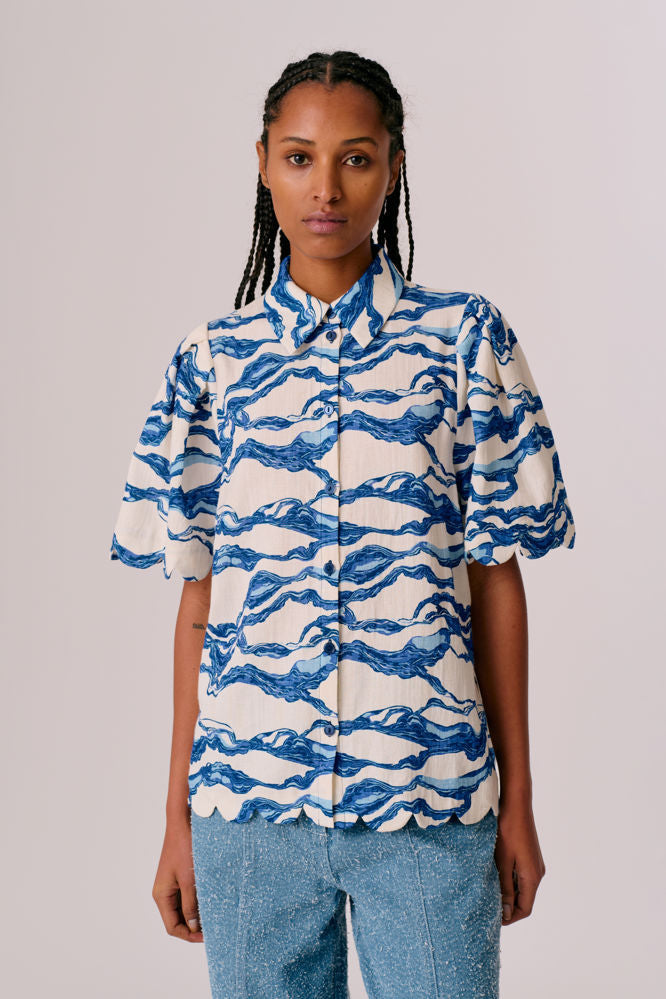 Marabelle Shirt - Sea Blue Print
