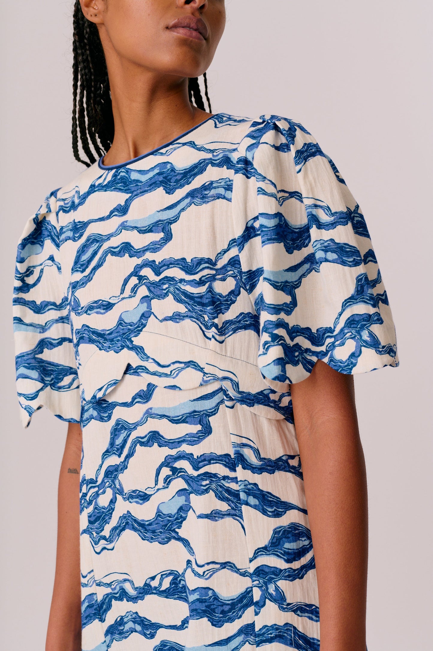 Nerina Dress - Sea Blue Print