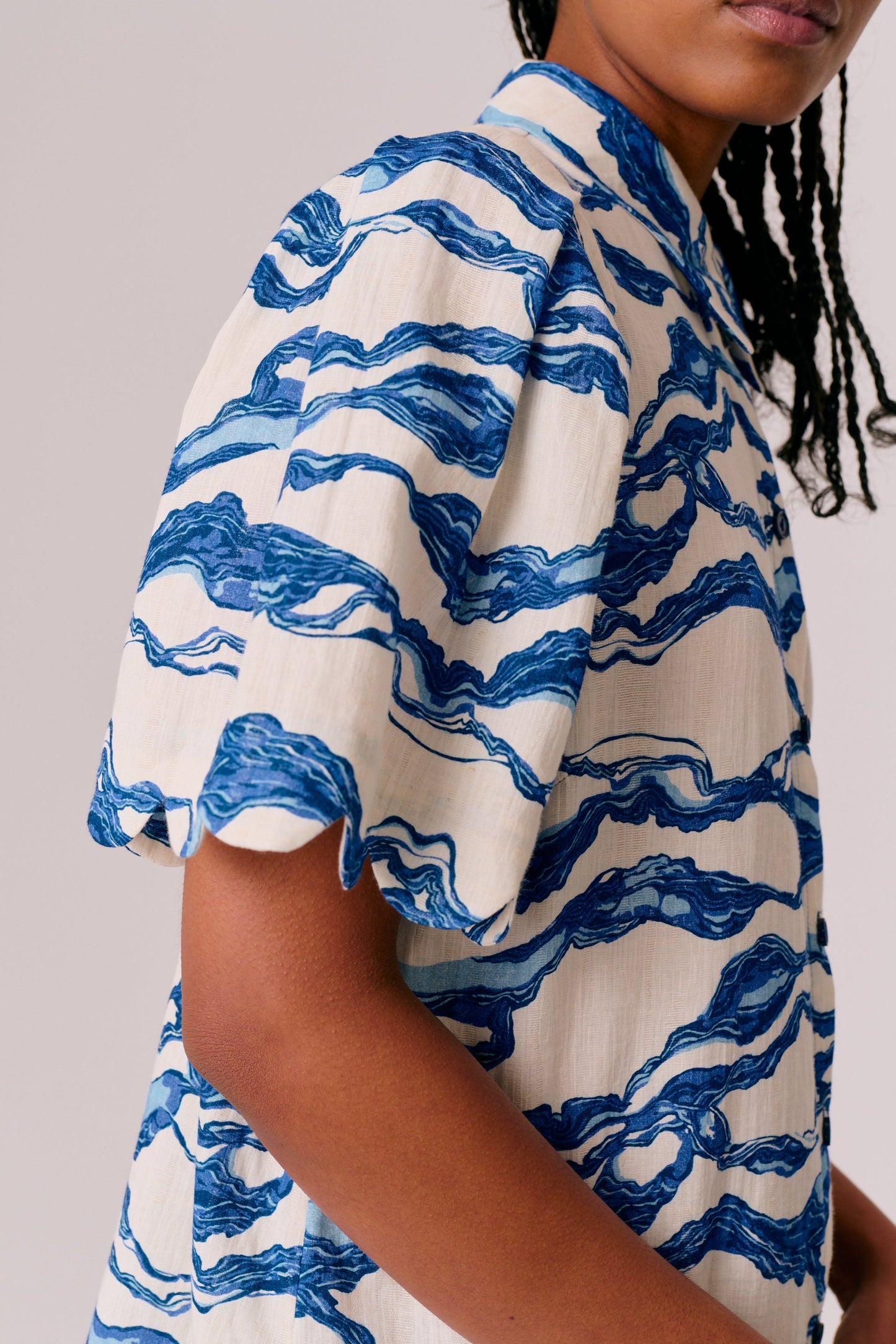 Marabelle Shirt - Sea Blue Print