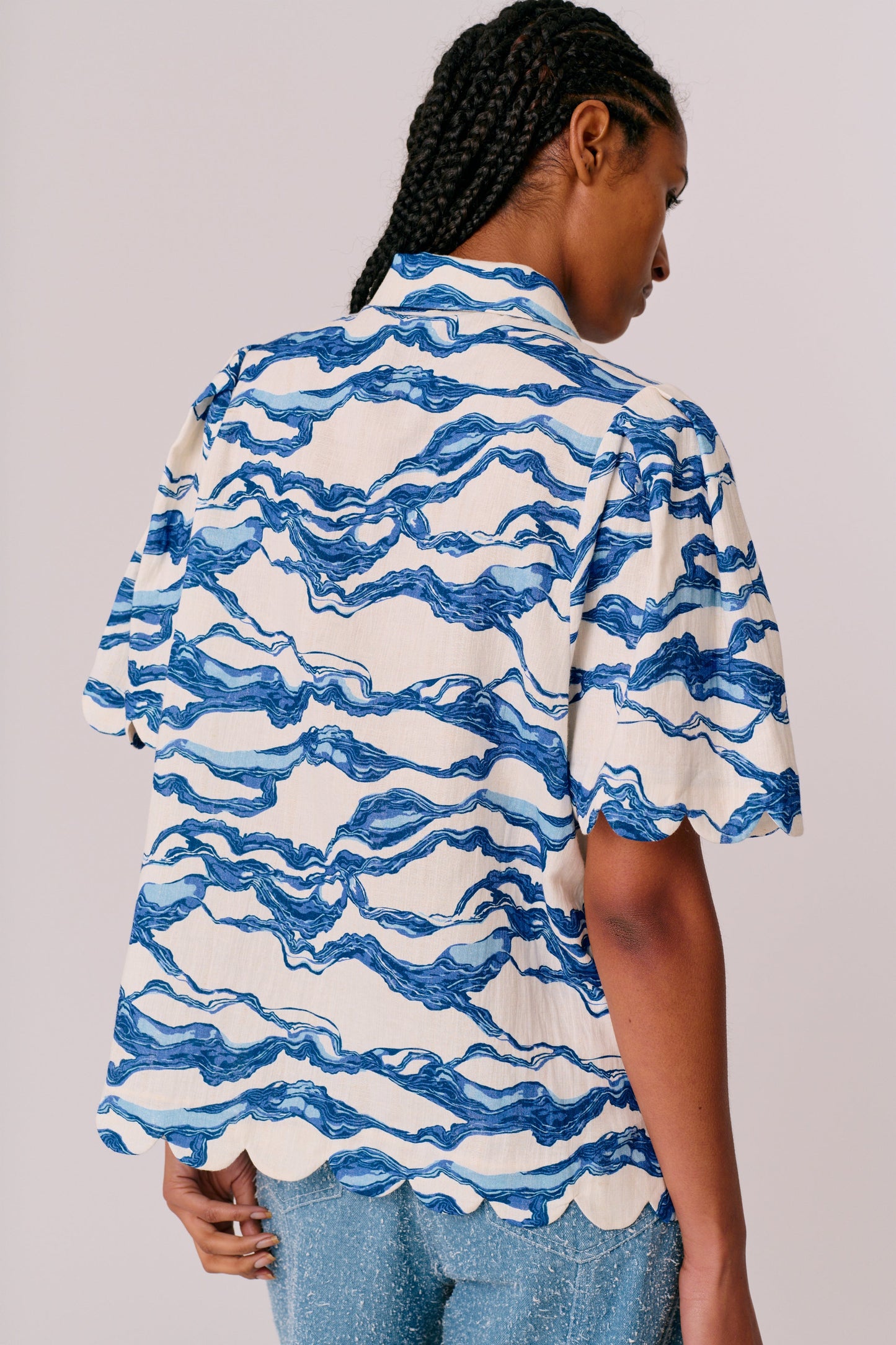 Marabelle Shirt - Sea Blue Print