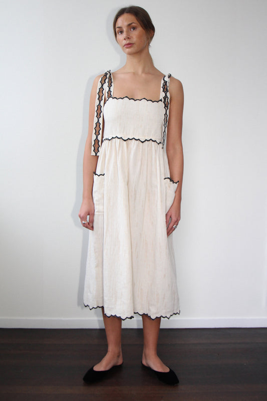 Miriam Dress Beige - Linen Dreams