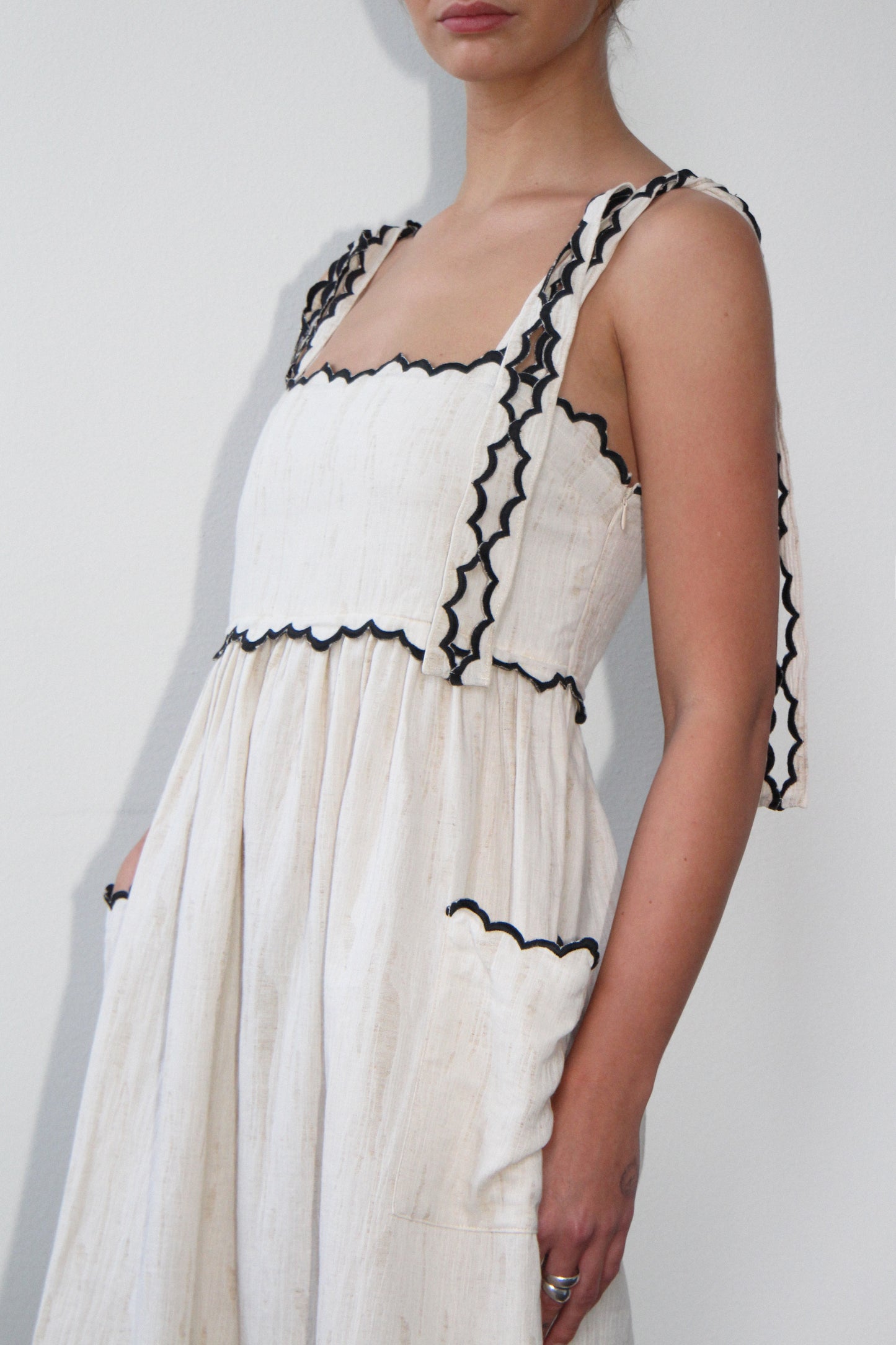 Miriam Dress Beige - Linen Dreams