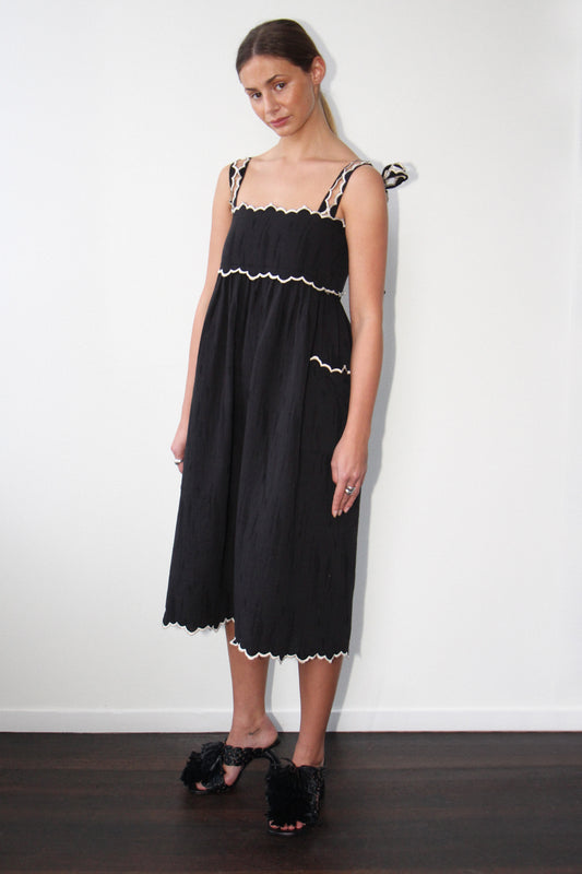 Miriam Dress Black - Linen Dreams