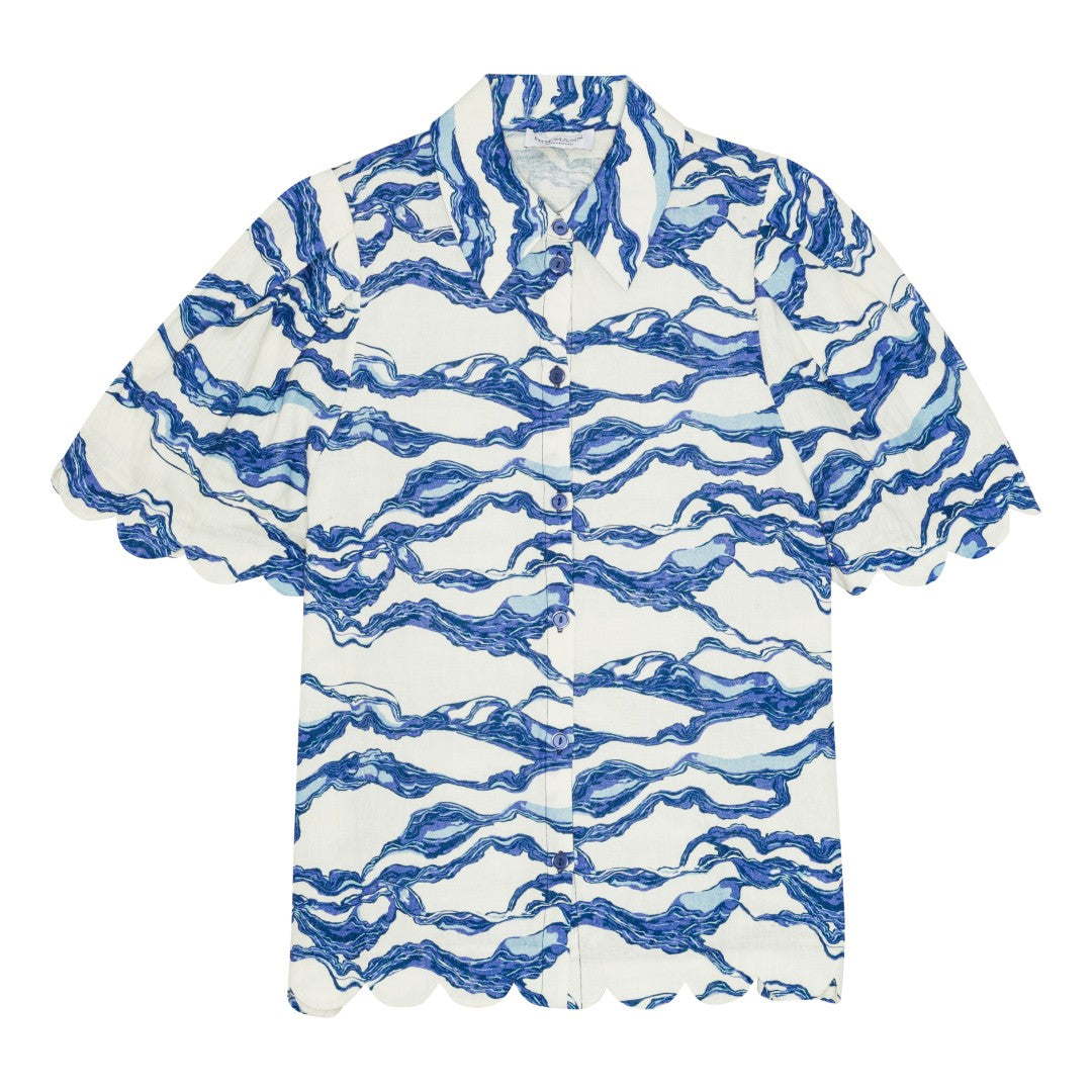 Marabelle Shirt - Sea Blue Print