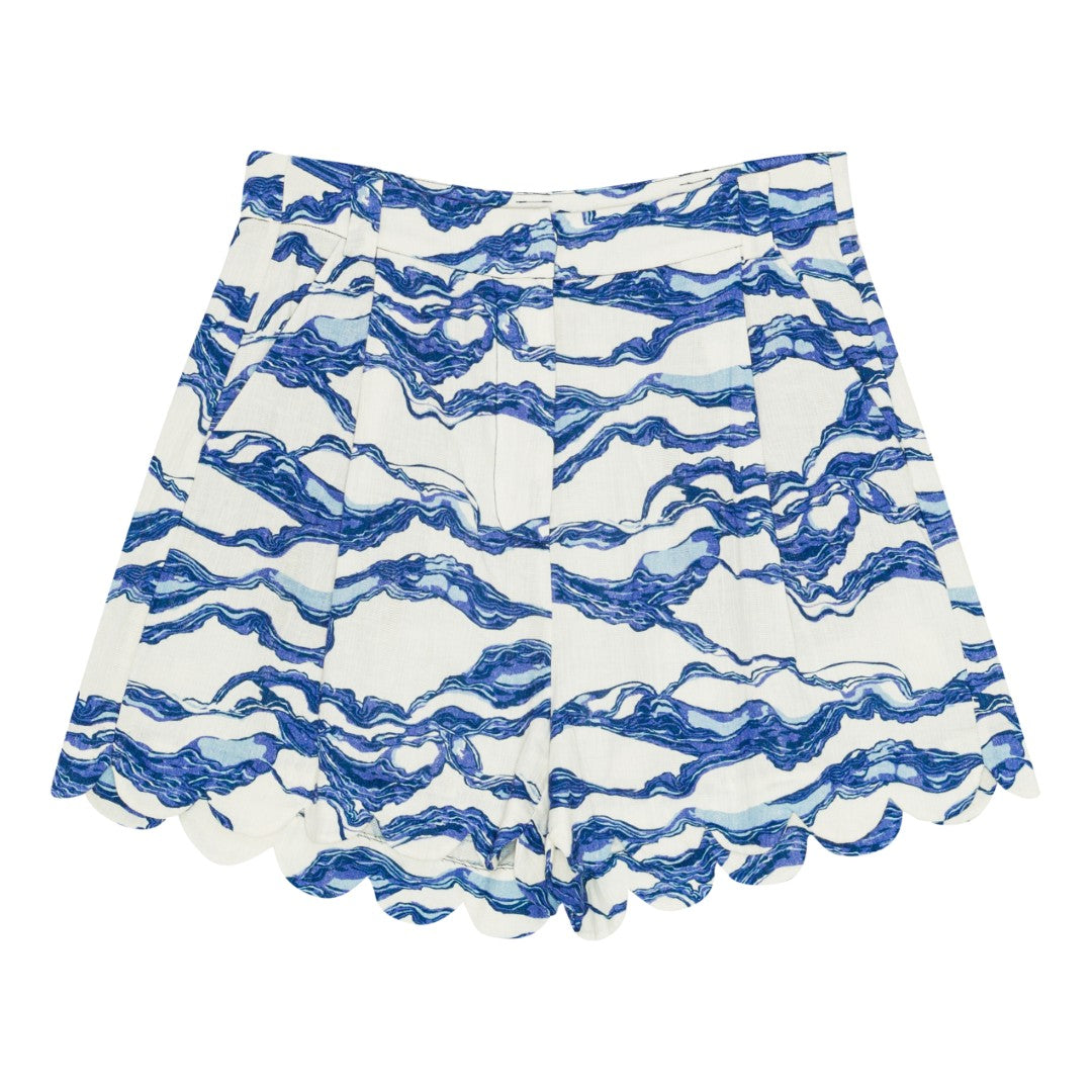 Petra Shorts - Sea Blue Print