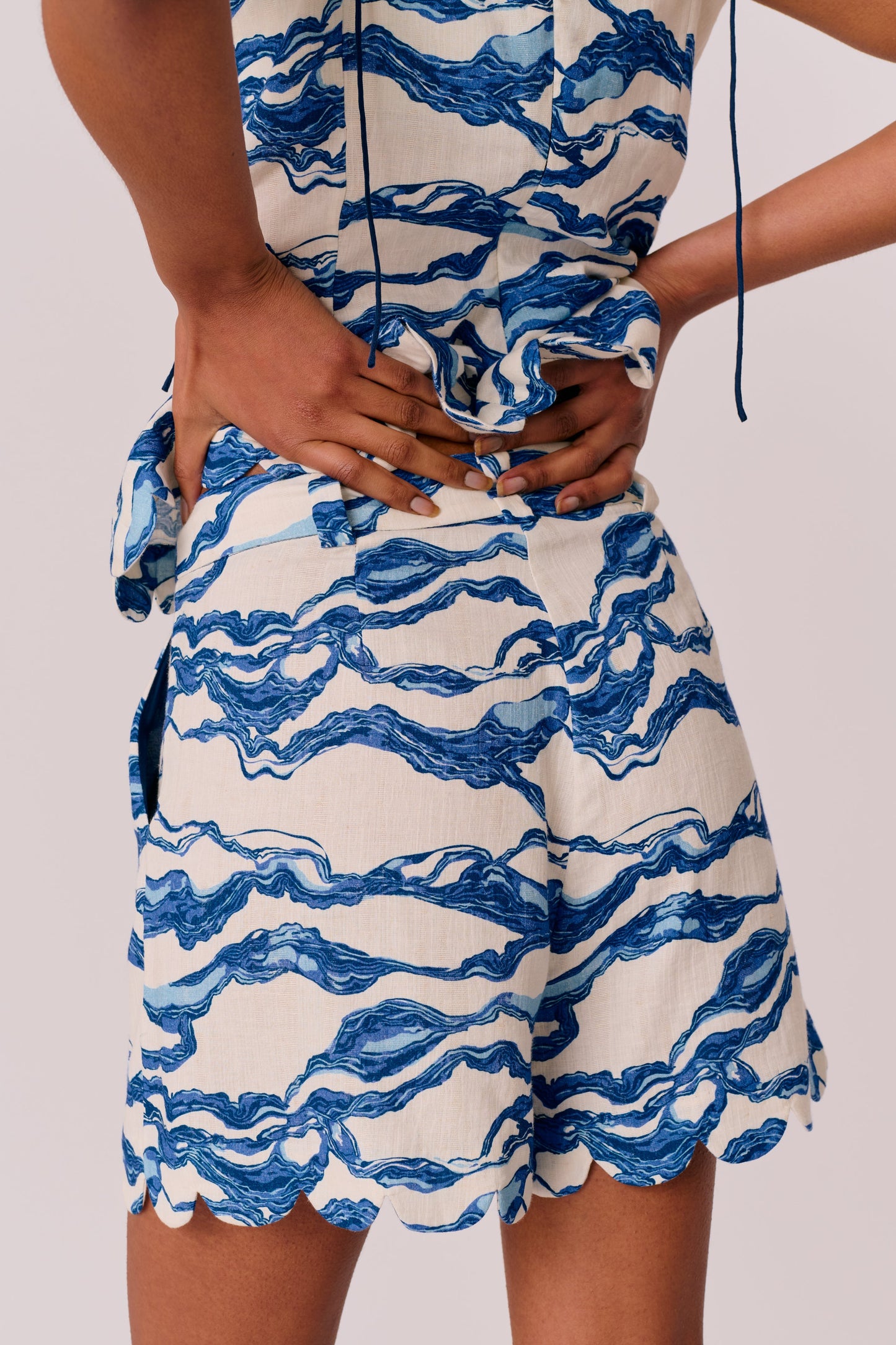 Petra Shorts - Sea Blue Print