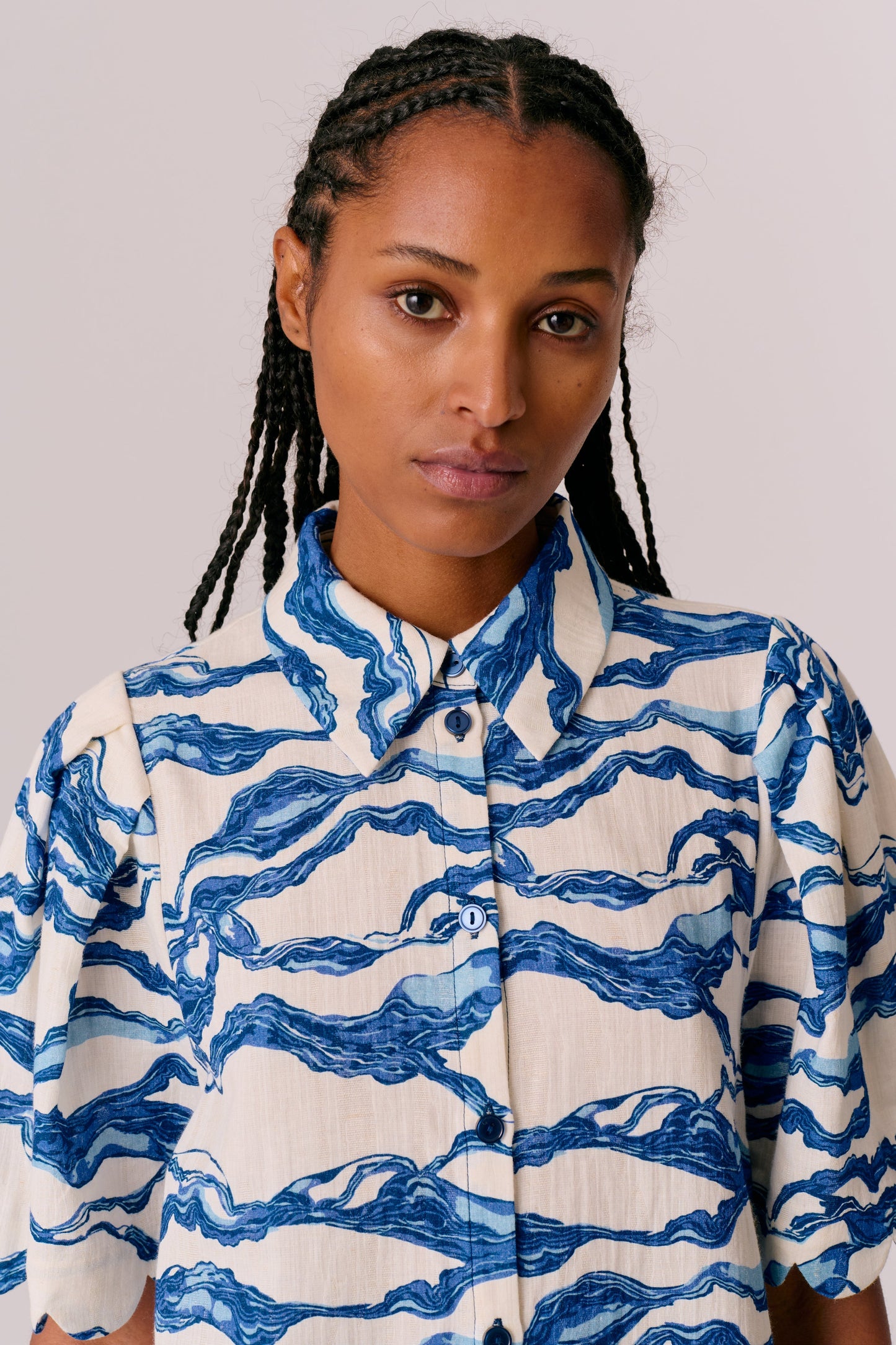 Marabelle Shirt - Sea Blue Print
