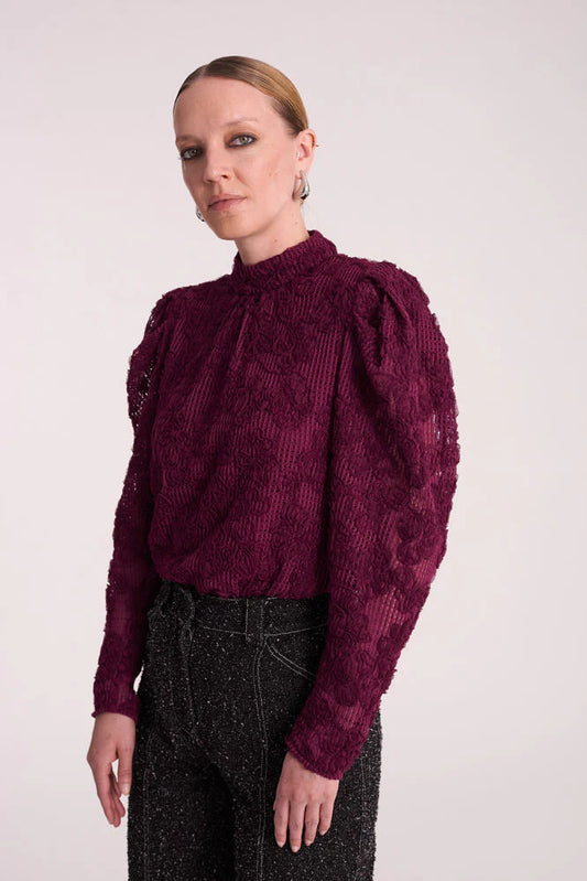 Samantha Top Long Sleeve - Burgundy