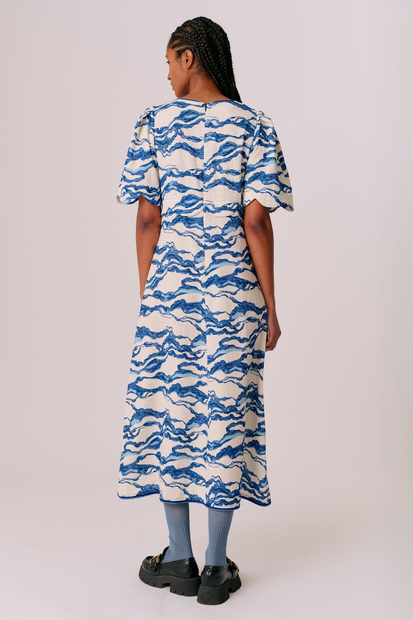 Nerina Dress - Sea Blue Print